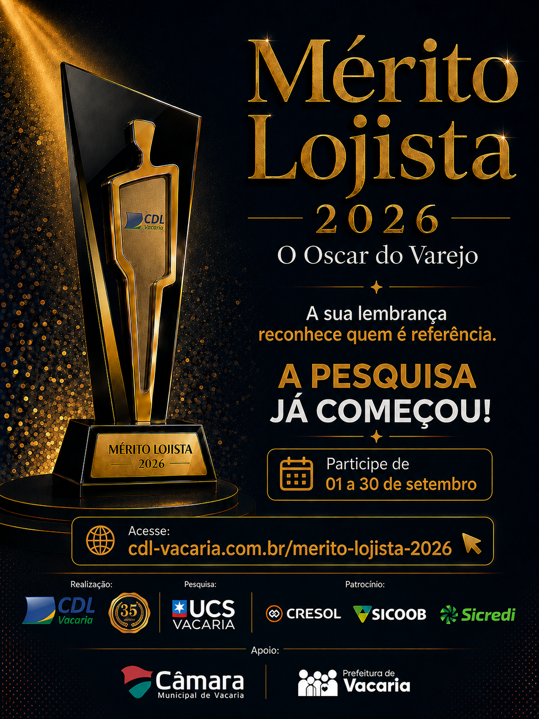 Arte principal do Mérito Lojista 2026